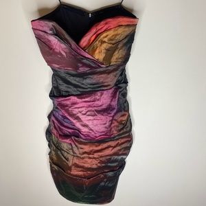 NWT Nicole Miller Multi-Colored Metallic Mini Dress